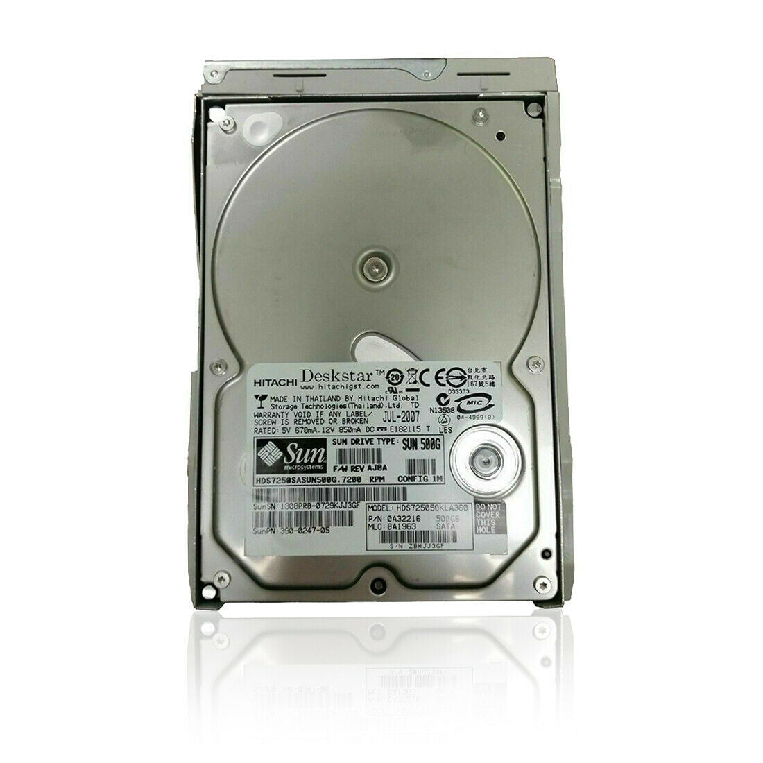 Hitachi 3.5" Sun HDD 500GB 7200rpm Internal Hard Drive 0A32216 HDS7250SASUN500G