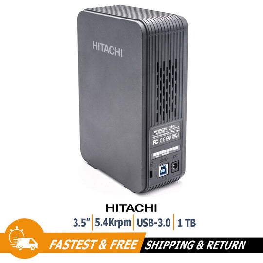 Hitachi 3.5" Touro Desk DX3 Portable External Hard Drive 1TB HDD For PC, Laptop