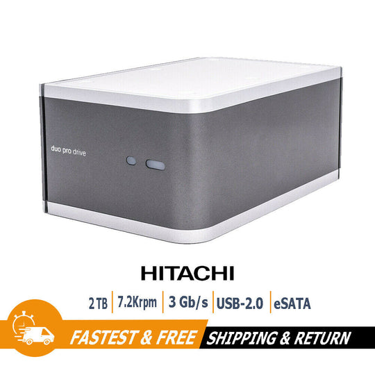 Hitachi Duo Pro Drive 2TB Quad USB 2.0 eSATA Desktop External Hard Drive 0S00039