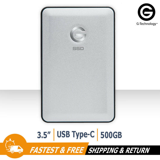 Hitachi G-Drive 500GB Slim Portable External SSD Thunderbolt USB Type-C, 0G05272