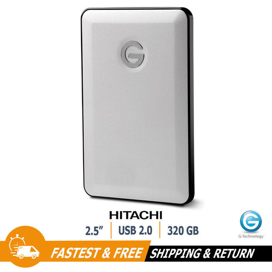 Hitachi G-DRIVE Slim 2.5" 320GB Portable External Hard Drive 0G01892 for PC, Mac