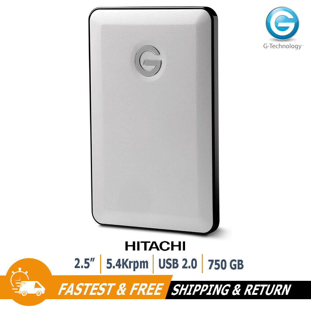 Hitachi G-DRIVE Slim 2.5" 750GB Portable External Hard Drive 0G02016 for PC, Mac