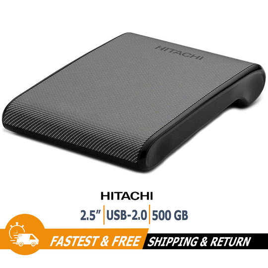 Hitachi SimpleDrive Mini Portable External Hard Drive 500GB USB 2.0 HDD for PC