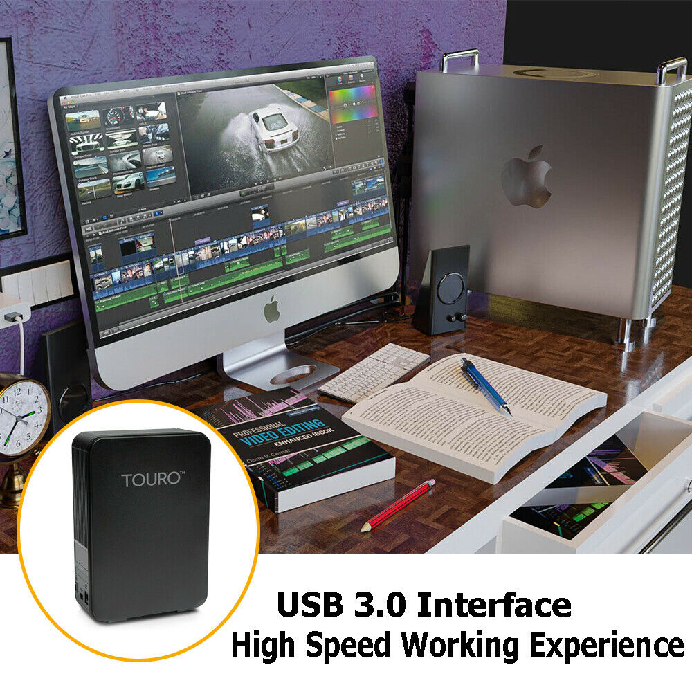 Hitachi Touro Desk DX3 4TB Portable External Hard Drive USB 3.0 for PC, 0S03584