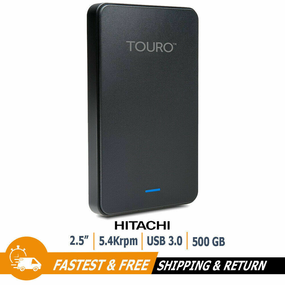 Hitachi Touro Mobile 2.5" HDD 500GB Portable External Hard Drive for PC, 0S03797