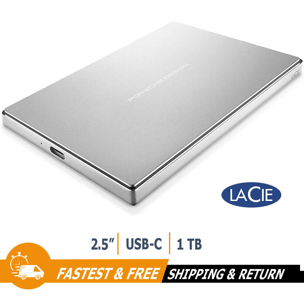 LaCie Porsche Design 1TB USB-C Mobile Portable External Hard Drive, STFD1000400
