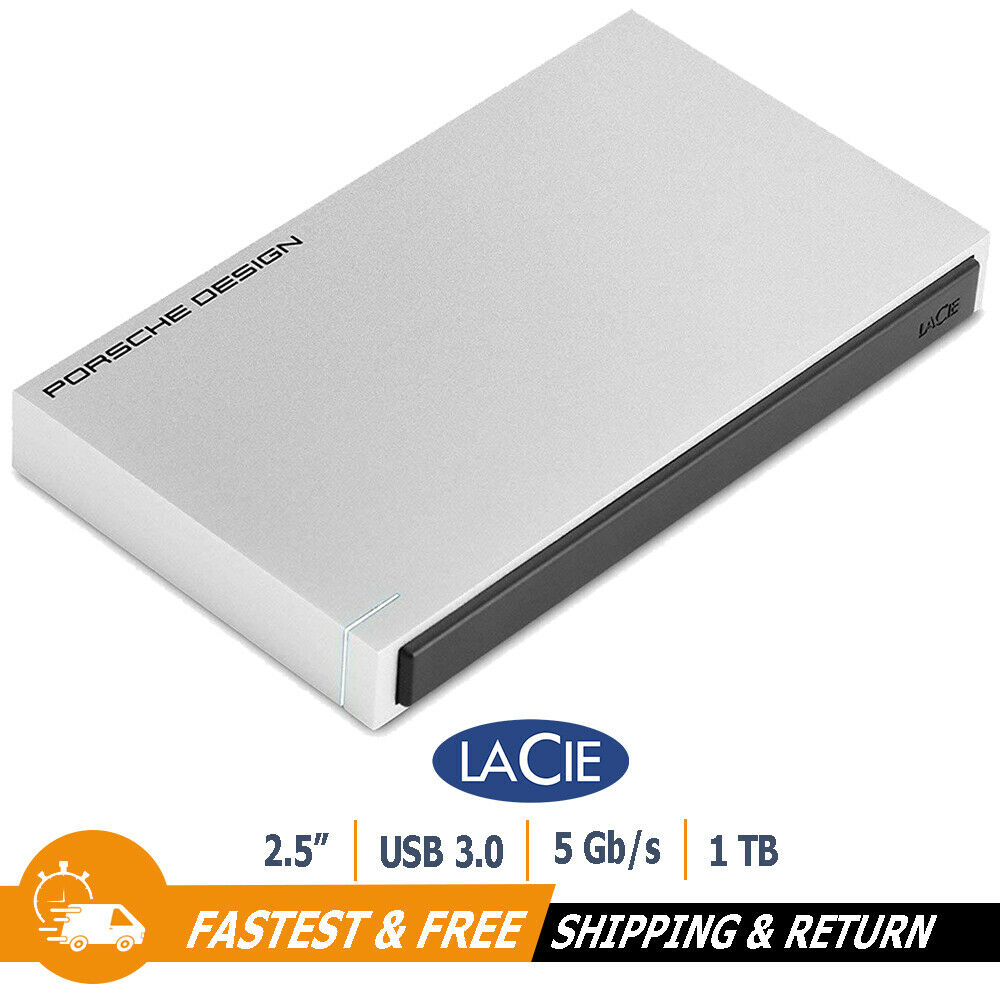 Lacie Porsche Design Portable External Hard Drive 1TB USB HDD for PC STET1000403