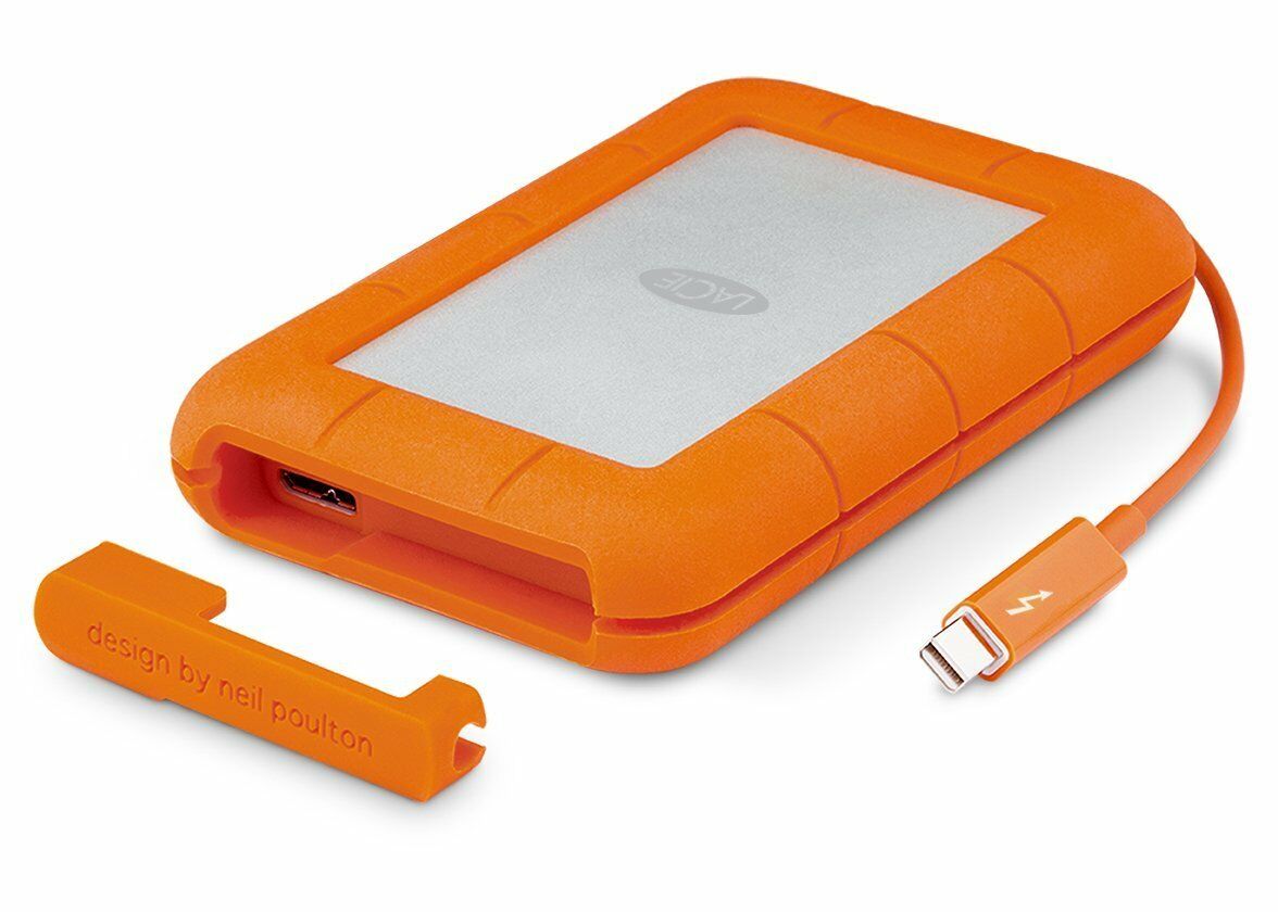 LaCie Rugged Thunderbolt External Hard Drive 500GB SSD USB 3.0 LAC9000491 Orange
