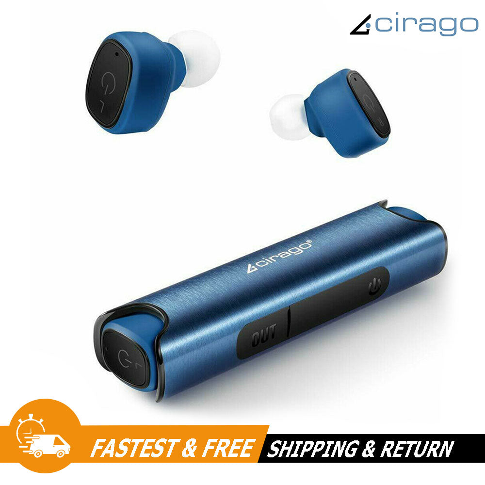 Cirago Wireless Bluetooth 5.0 Waterproof HD Stereo Earbuds With Charging Case