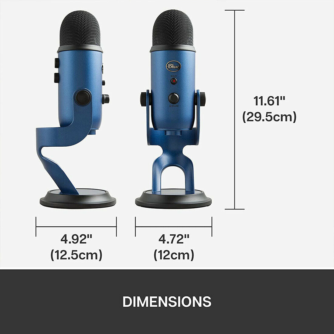 Blue Yeti Professional Multi-Pattern USB Condenser Microphone, Midnight Blue