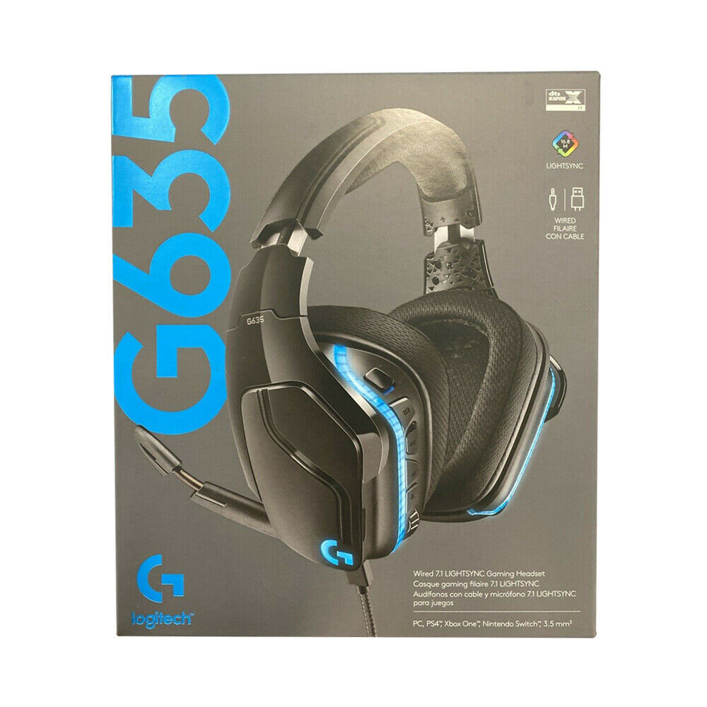 Logitech G635 7.1 LIGHTSYNC Wired RGB Fully Customizable Gaming Headset - Black