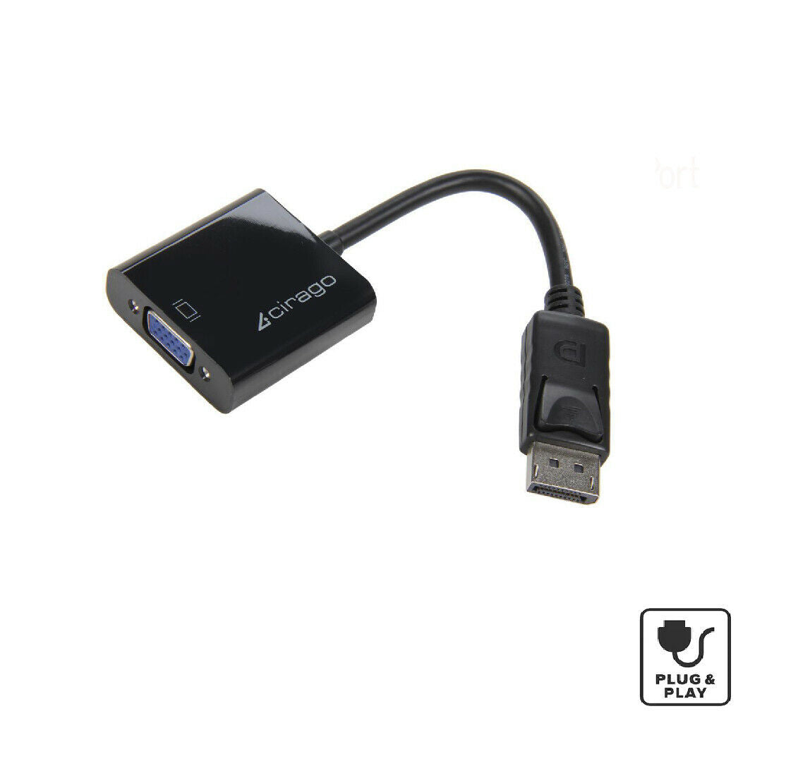 Cirago DisplayPort DP to VGA 1080P Video Converter Cable Adapter for PC Laptop