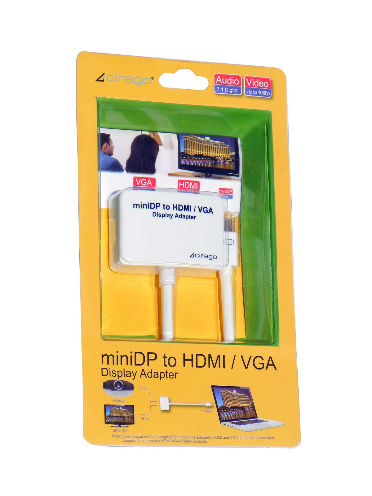 Cirago Mini Display Port to HDMI / VGA Cable Adapter Converter for MacBook or PC