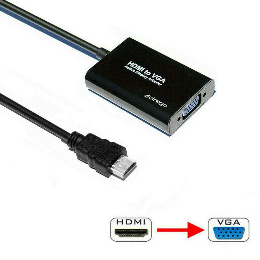 Cirago HDMI to VGA Female 1080P Video Converter Cable Adapter For PC Monitor