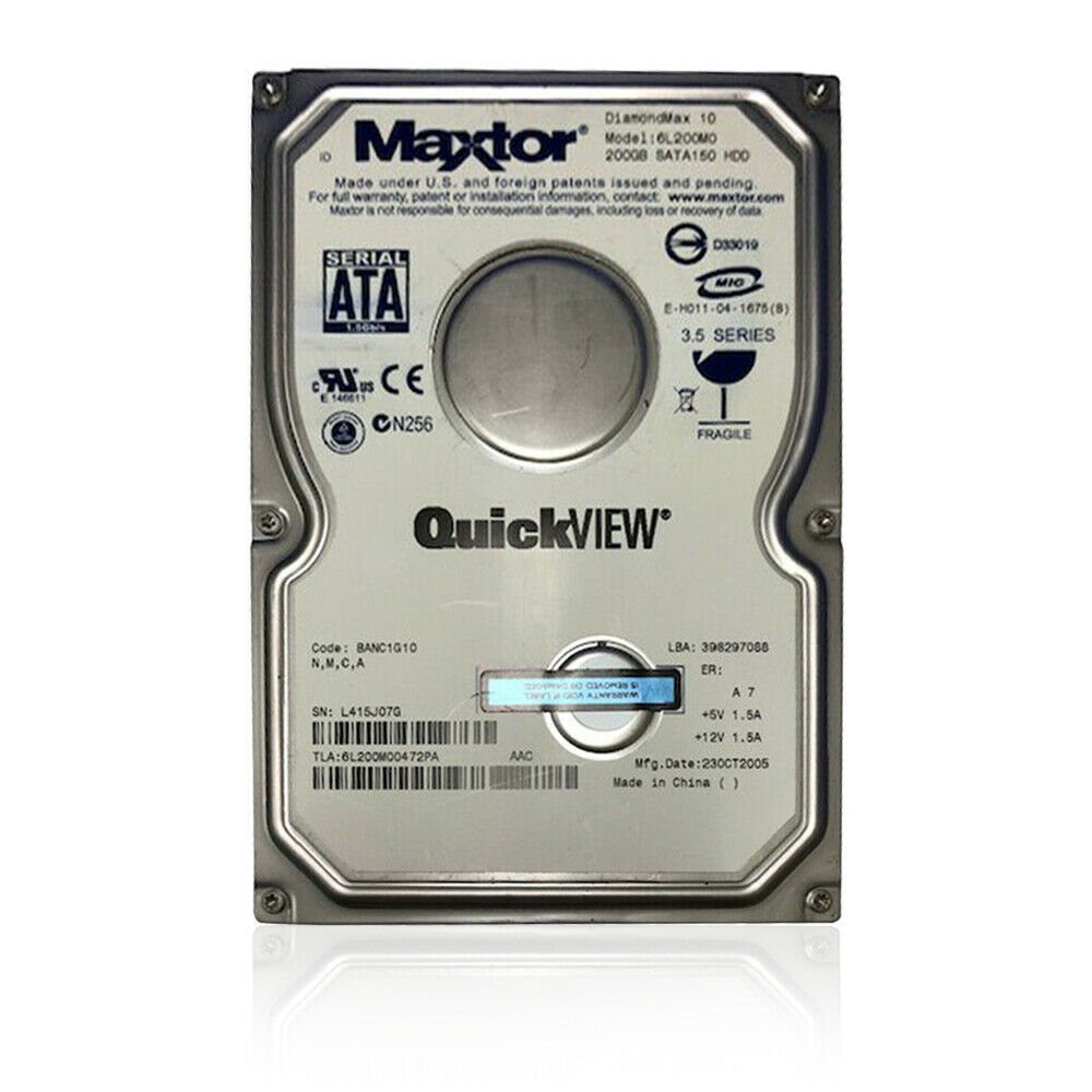 Maxtor (SATA) DiamondMax 6L200M0 3.5" Internal HD 200GB 7200rpm HDD for PC