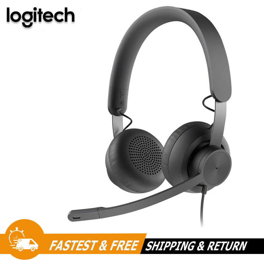Logitech Zone 750 Wired Noise Canceling Over-Ear Stereo USB Headset, 981-001103