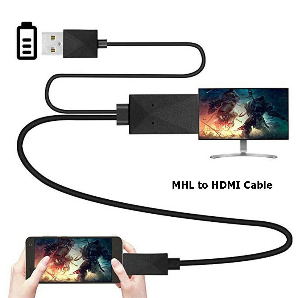 MHL Micro USB To HDMI 1080p HD TV 3ft Cable Adapter Converter Android Smartphone