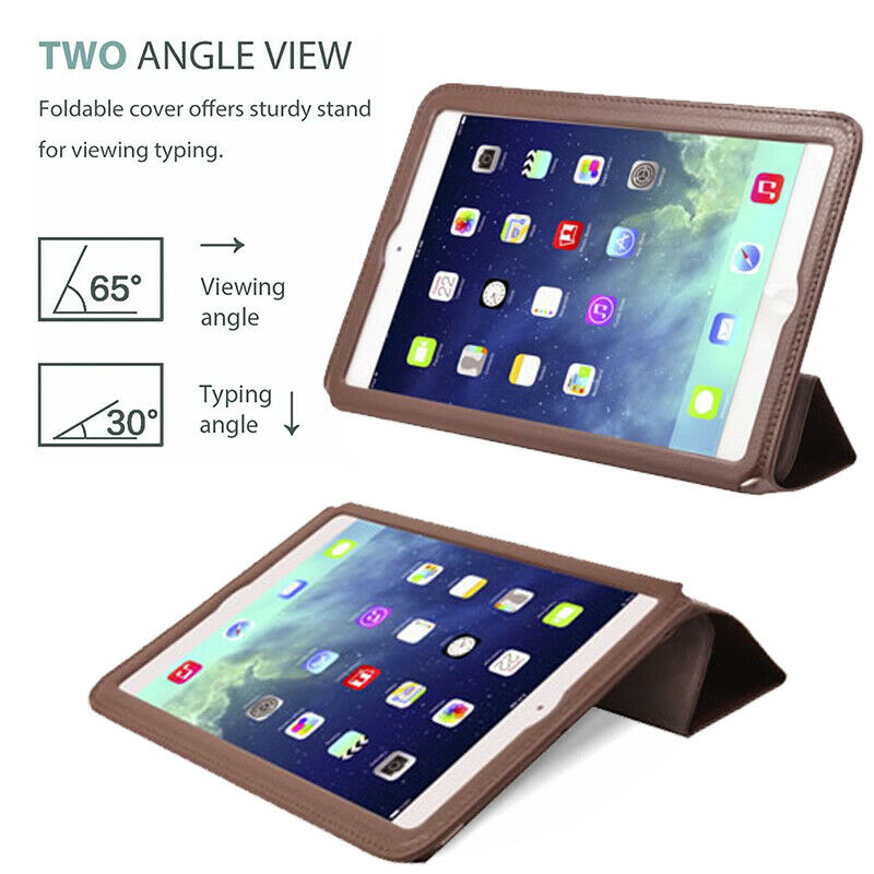 Cirago Slim-Fit Genuine Leather Folding Smart Case Cover with Stand for iPad Air