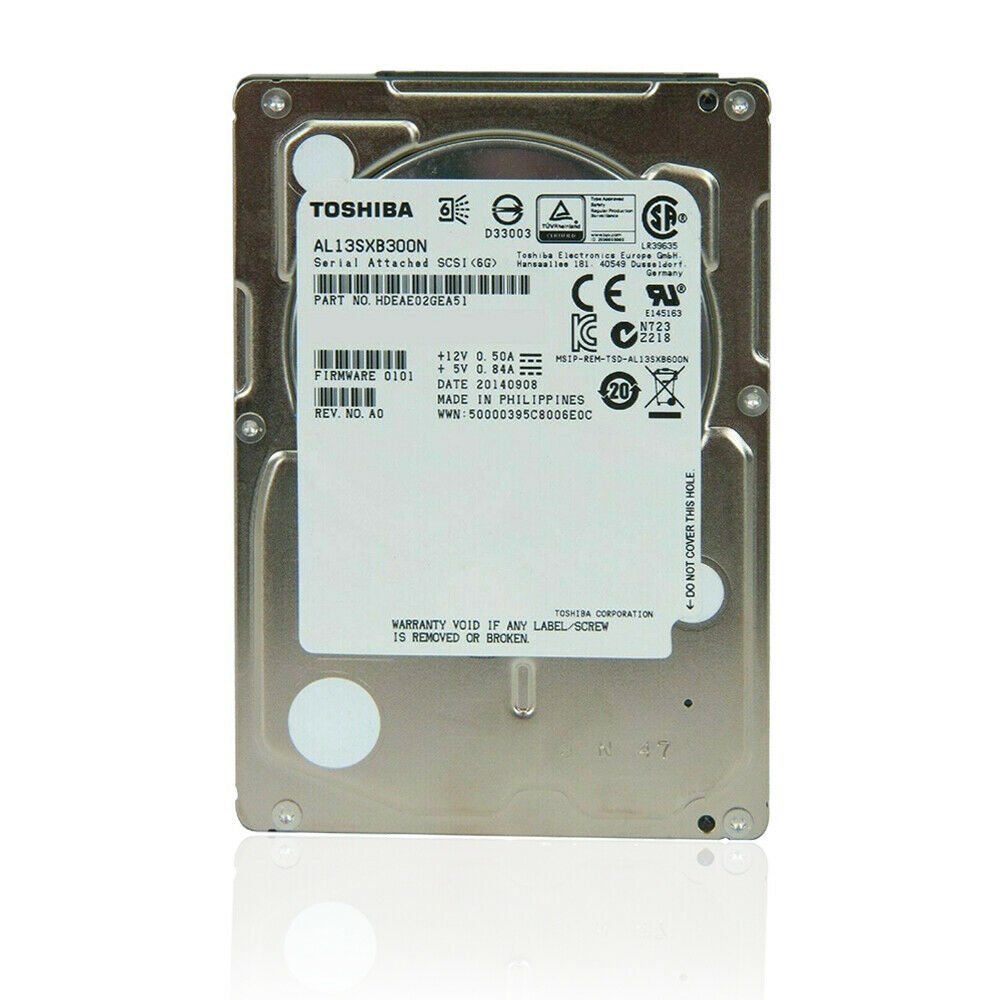 Toshiba (SAS) 2.5" Server Internal Hard Drive 300GB 15krpm 6Gb/s HDD AL13SXB300N