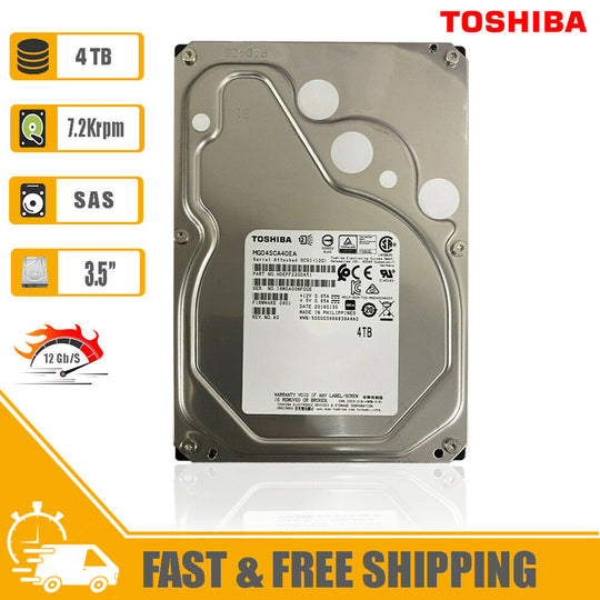 Toshiba (SAS) 3.5" Desktop Internal Hard Drive 4TB 7200rpm MG04SCA40EA, New