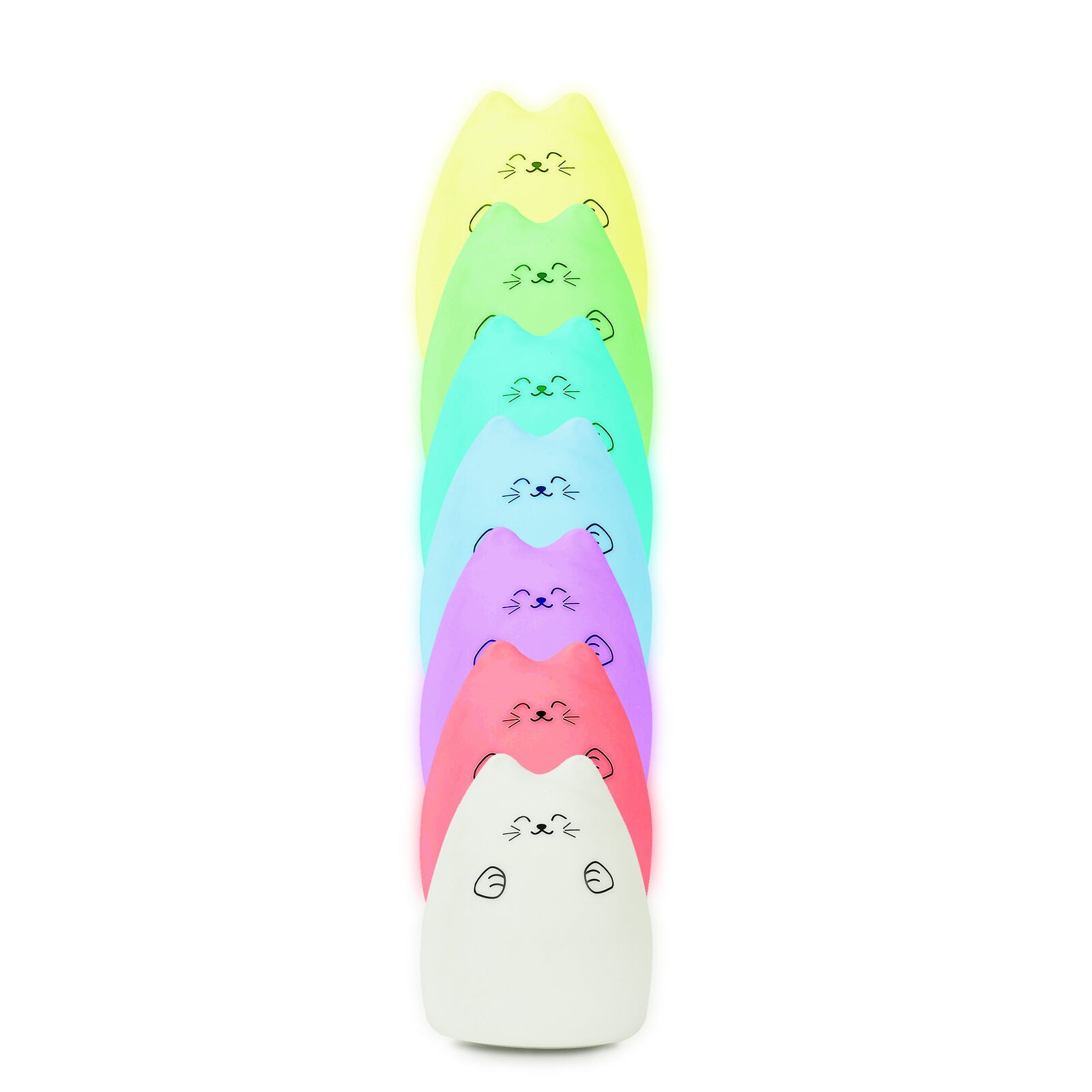 Multicolor Grinning Cat LED Night Light BPA Free with Touch Sensor and 3 Modes