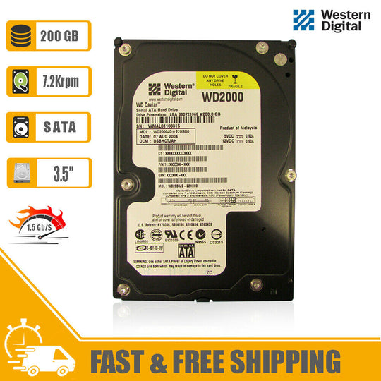 Western Digital (SATA) Caviar SE 3.5" Internal HD 200GB 7.2K HDD, WD2000JD