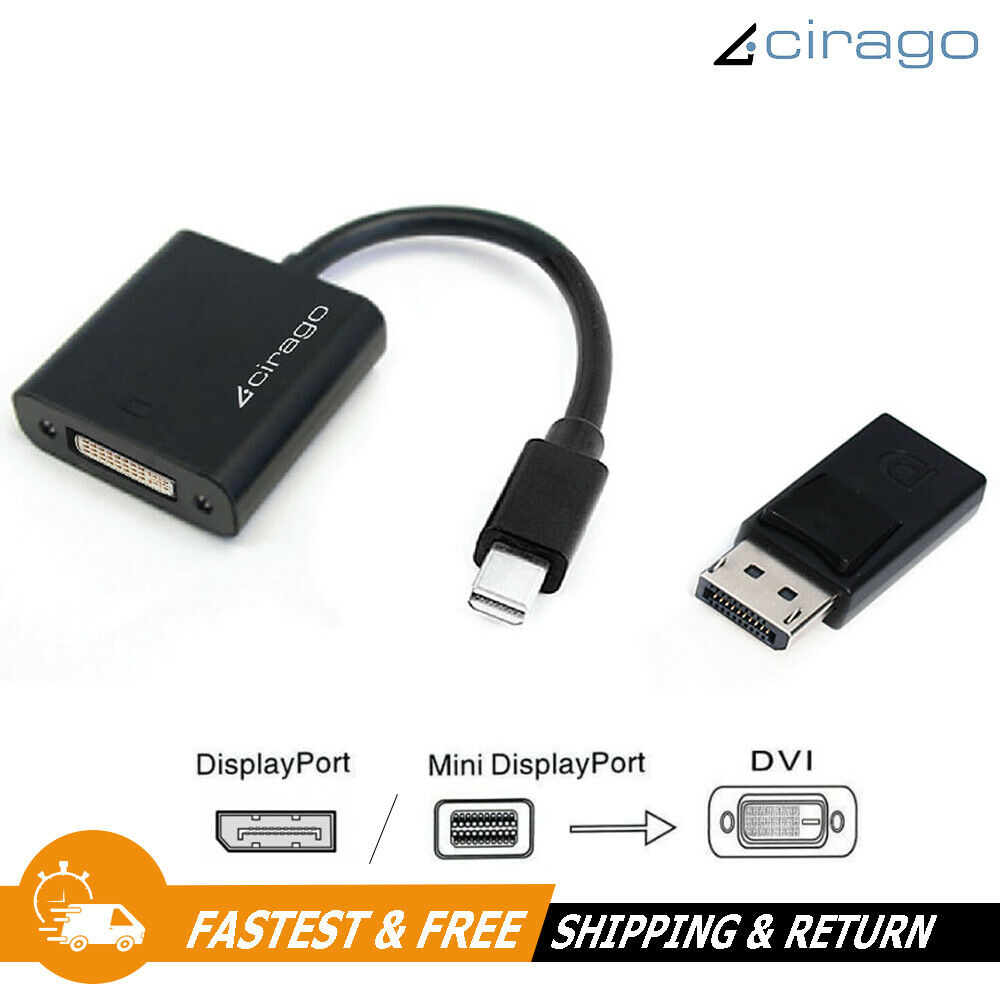 Cirago mDP to DVI 1080P Cable Adapter Converter with Display Port DP Cord for PC