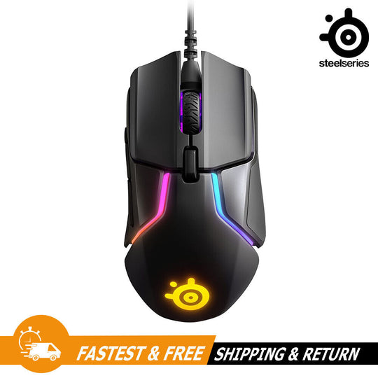SteelSeries Rival 600 Dual Optical Sensor 7 Button RGB Wired Gaming Mouse, Black