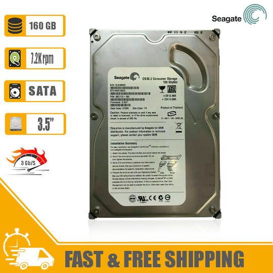 Seagate (SATA) 3.5" PC Internal HD160GB 7200rpm 9BE112-160, ST3160212SCE