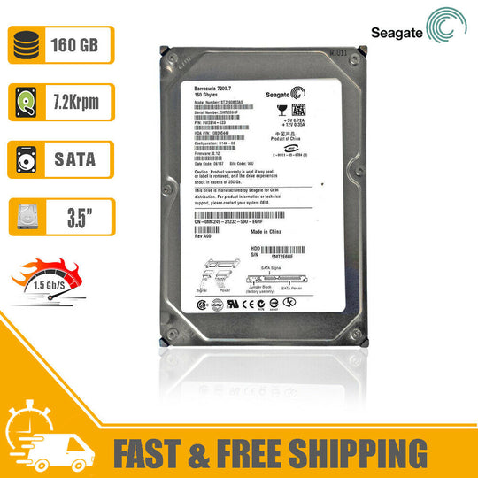 Seagate (SATA) Barracuda 3.5" Internal HD 160GB 7200rpm 9W2814 ST3160023AS