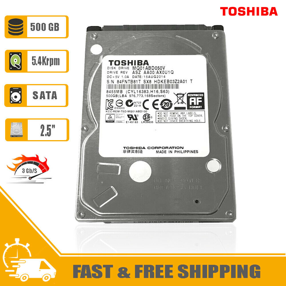 500 Gb Toshiba Disk Drive Mq01abd050v Toshiba (SATA) Internal HD