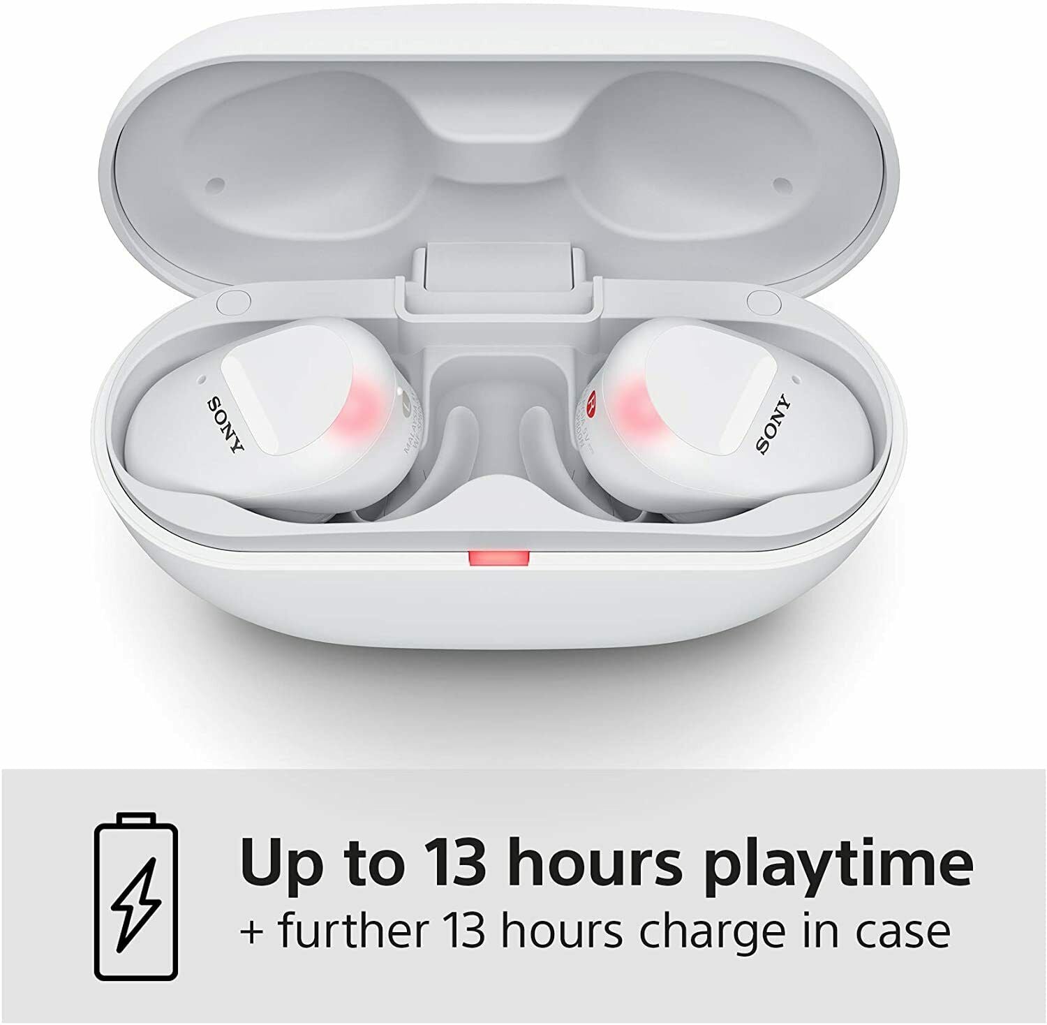 Sony WF-SP800N Truly Wireless Sports In-Ear Noise Canceling Headphones, White