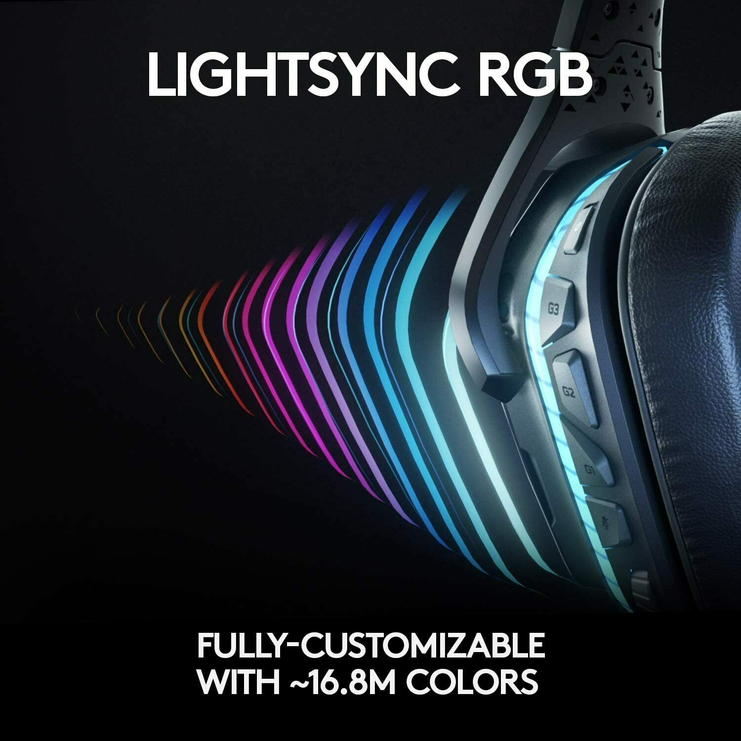 Logitech G935 Wireless 7.1 Surround Sound LIGHTSYNC RGB PC Gaming Headset, Black
