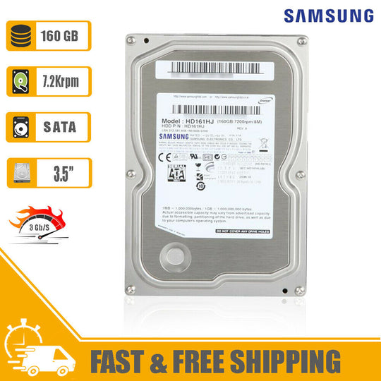 Samsung (SATA) 3.5" Desktop Internal HD 160GB 7.2K 8MB 3Gb/s HDD, HD161HJ