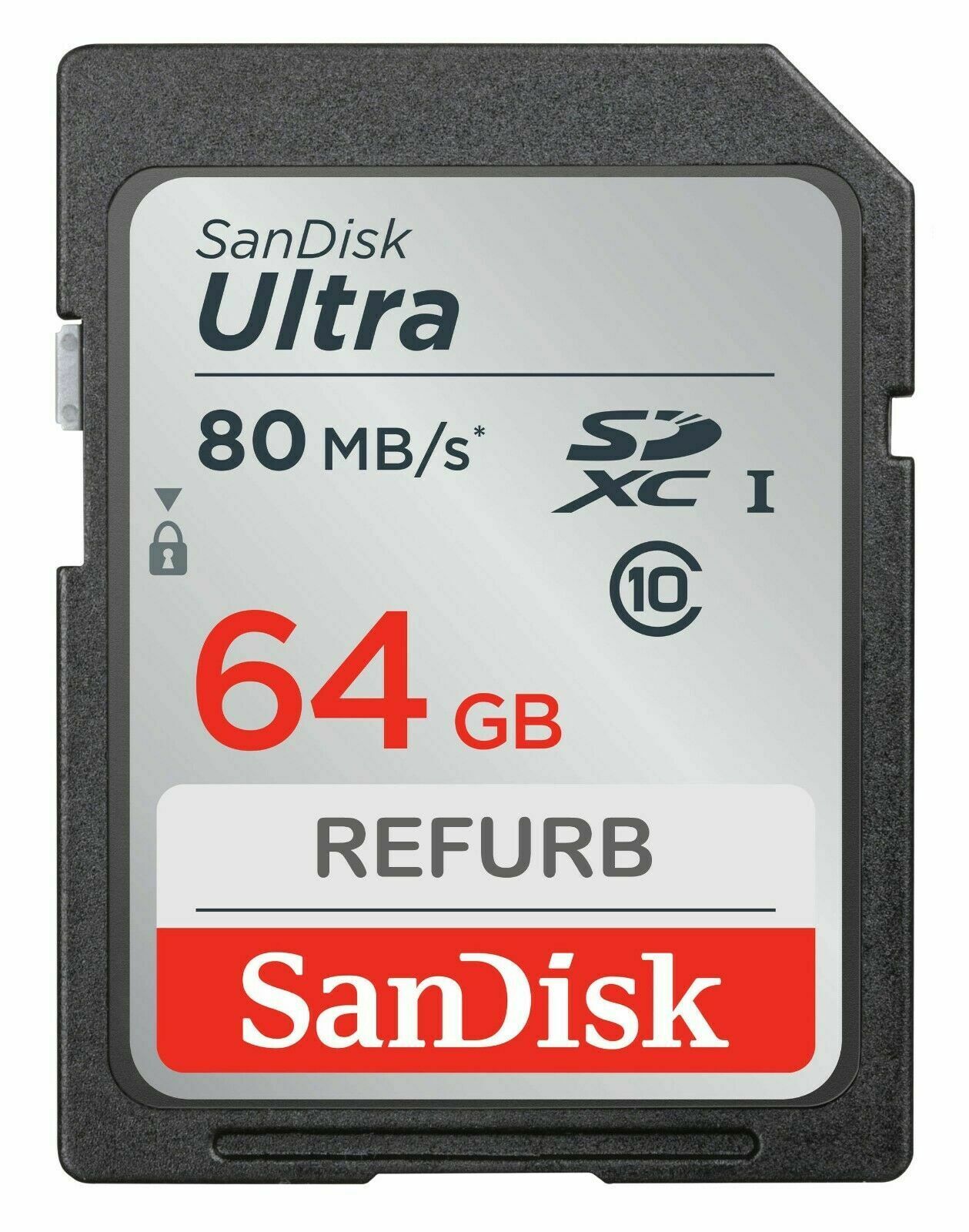SanDisk 64GB Ultra Class 10 UHS-I SD 80MBs SDHC / SDXC Memorycard (Re-certified)