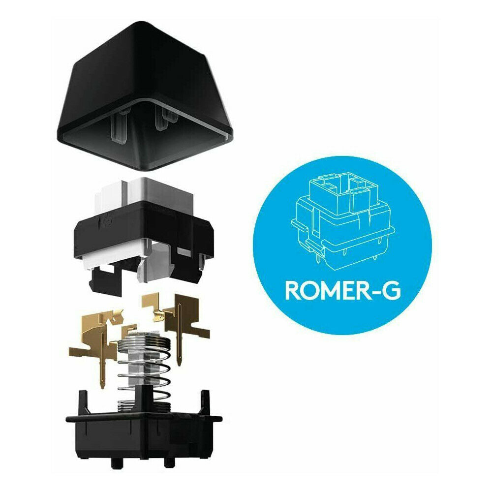 Logitech G413 Backlit Mechanical USB Wired Gaming Keyboard Romer-G Switch, Silver