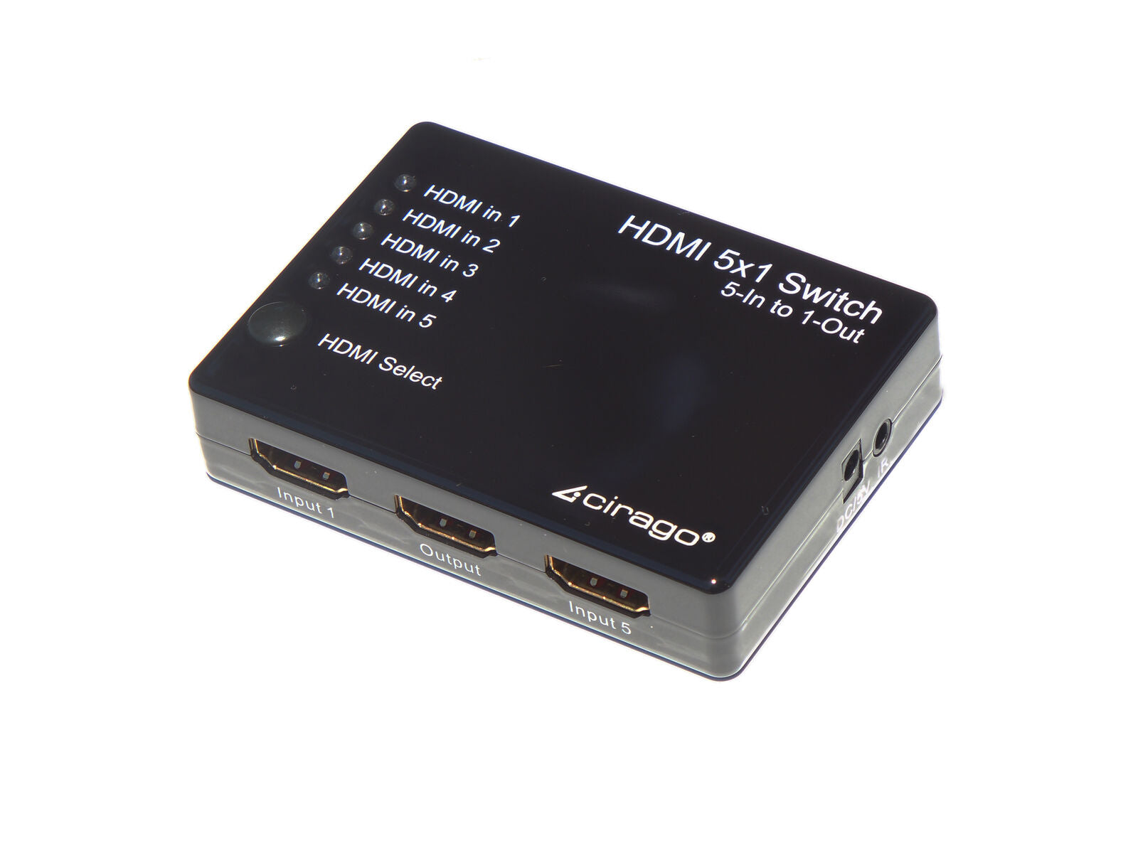 Cirago HDMI 5 in 1 Switch IR Remote Control Digital Audio Plug and Play, New