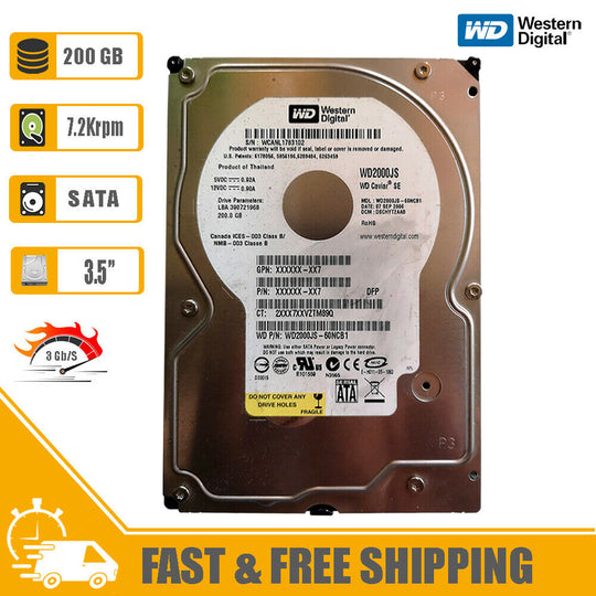 Western Digital (SATA) Caviar SE 3.5" Internal HD 200GB 7.2K HDD WD2000JS