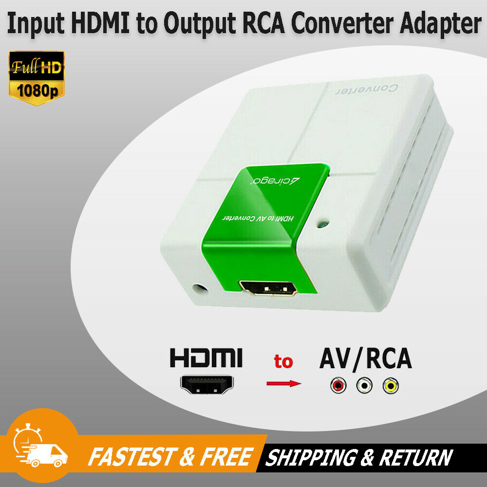 Cirago HDMI to RCA AV Converter Adapter CVBS 3RCA 1080P Composite Video Audio