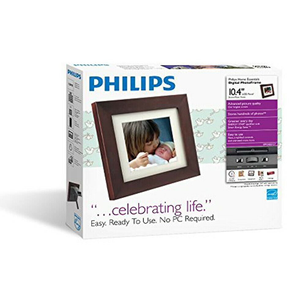 Philips 10.4" Digital Home Essential Photo Frame LCD Panel Wood Frame 800 x 600P