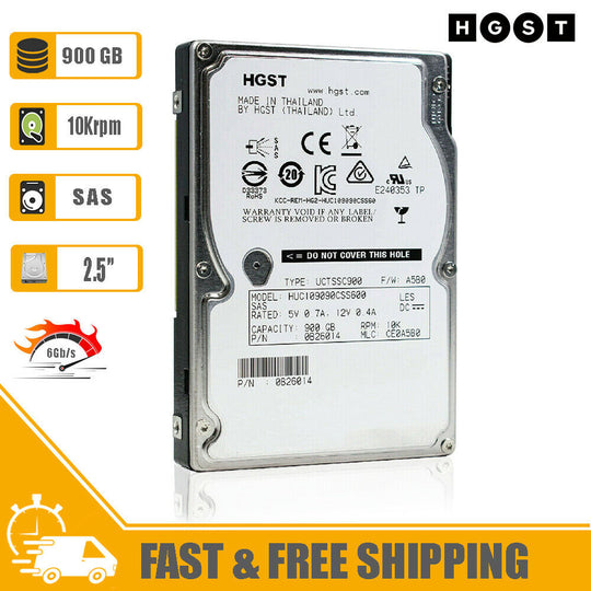 HGST 2.5" (SAS) Internal Hard Drive 900GB 10Krpm 64MB 0B26014, HUC109090CSS600