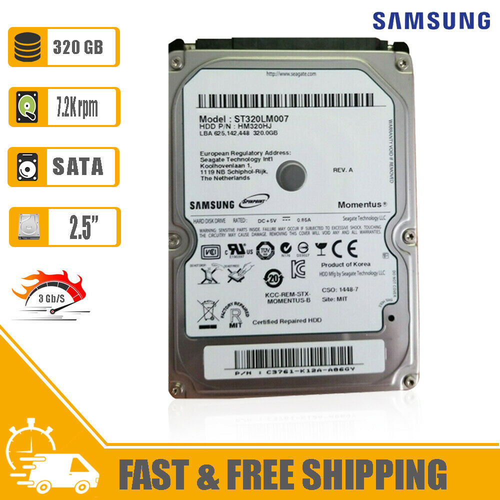 Samsung (SATA) Momentus 2.5" Internal HD 320GB 7200rpm 3Gbps, ST320LM007