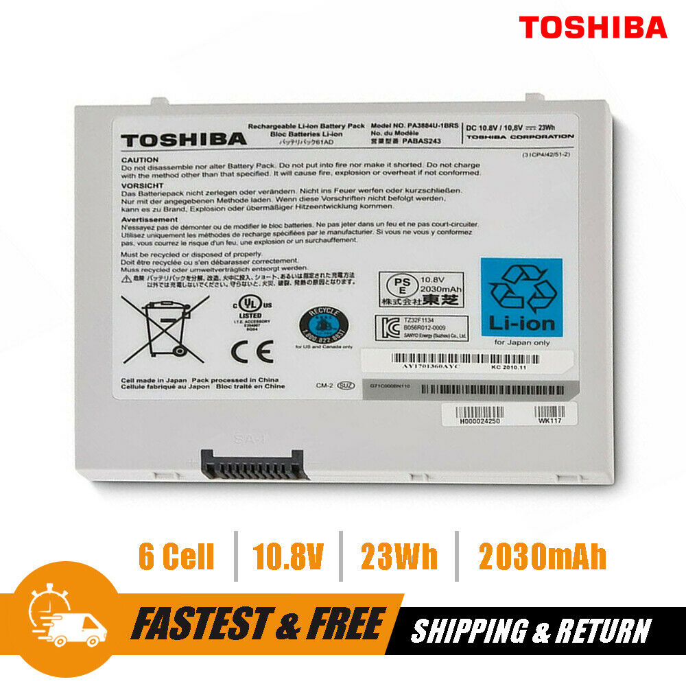 Toshiba 6-Cell 10.8V 23WH Li-Ion Battery for 10 Thrive Tablet PA3884U H000024250