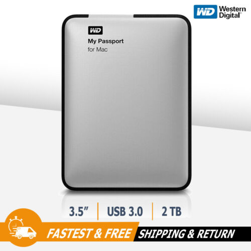 WD My Passport for Mac 2TB Portable External Hard Drive USB 3.0, WDBZYL0020BSL