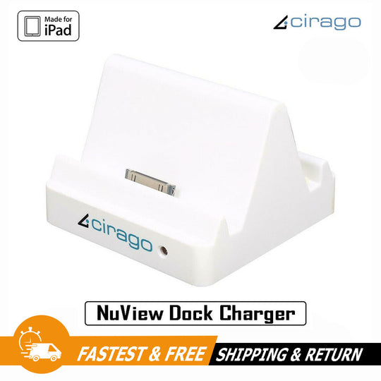 NuView Charging Dock Stand Station Holder 30pin 5V 2.1amp MFI Certified for iPad