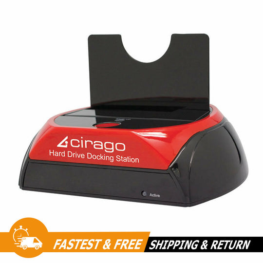 Cirago One Touch USB 2.0 to SATA HDD Docking Station Clone Hard Drive Dual Bay