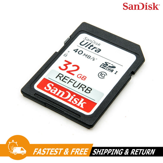 SanDisk 32GB Ultra Plus 10 UHS-I SD 80MBs SDHC/SDXC Memory Card (Re-certified)
