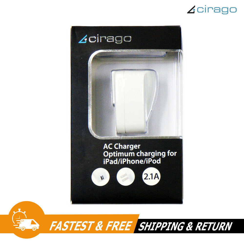 Cirago 5V AC Power USB 2.1A Home Wall Charger Adapter Plug For iPhone/iPad/iPod